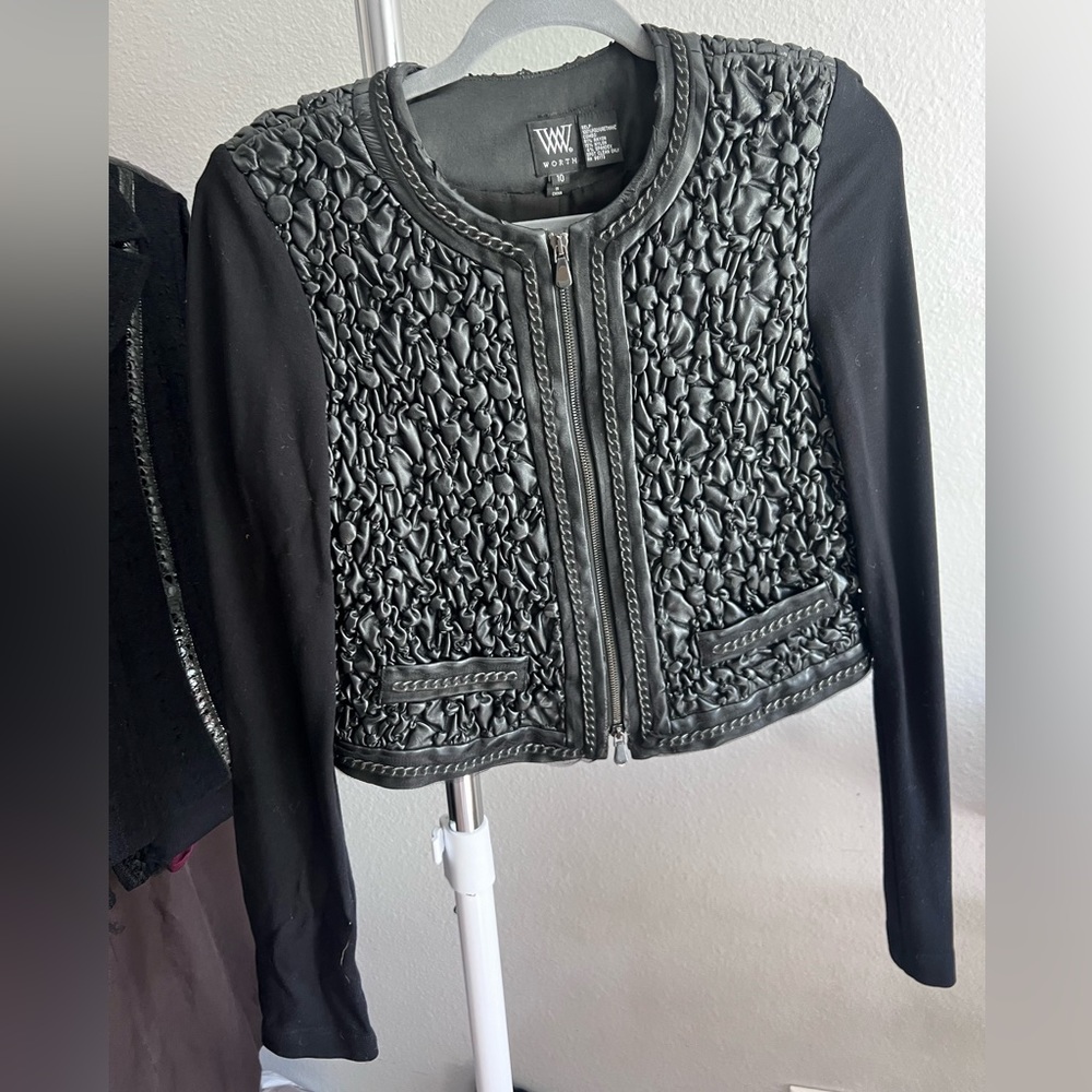 Worth faux leather blazer jacket - black